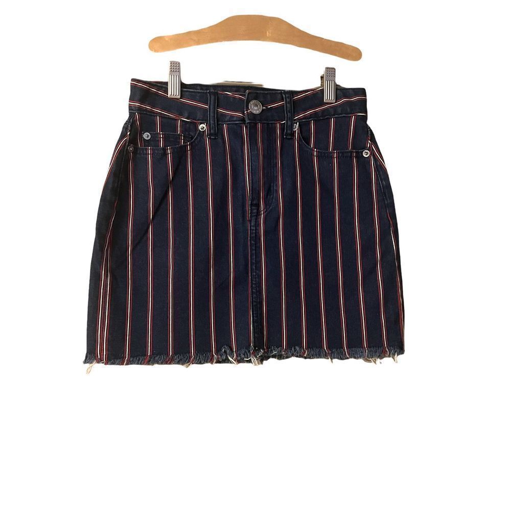 American Eagle Jean Red White & Blue Mini Skirt Size 00